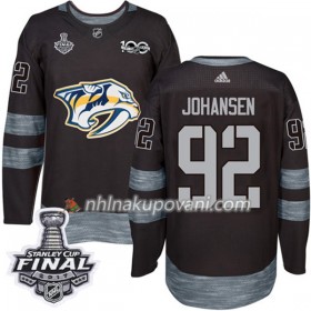 Nashville Predators Dresy Ryan Johansen 92 1917-2017 100th Anniversary Adidas Černá 2017 Stanley Cup Final Authentic - Pánské
